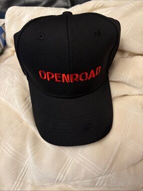 OPENROAD Black Baseball Cap with Red Embroidery NEW